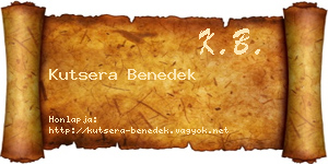 Kutsera Benedek névjegykártya