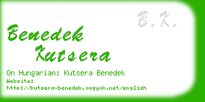 benedek kutsera business card